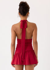 Esme Mini Dress - Red Magenta