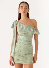 Hidden Gesture Mini Dress - Wispy Fern