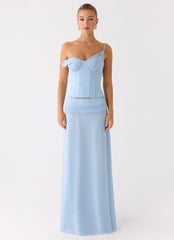 Natalya Maxi Skirt - Pale Blue
